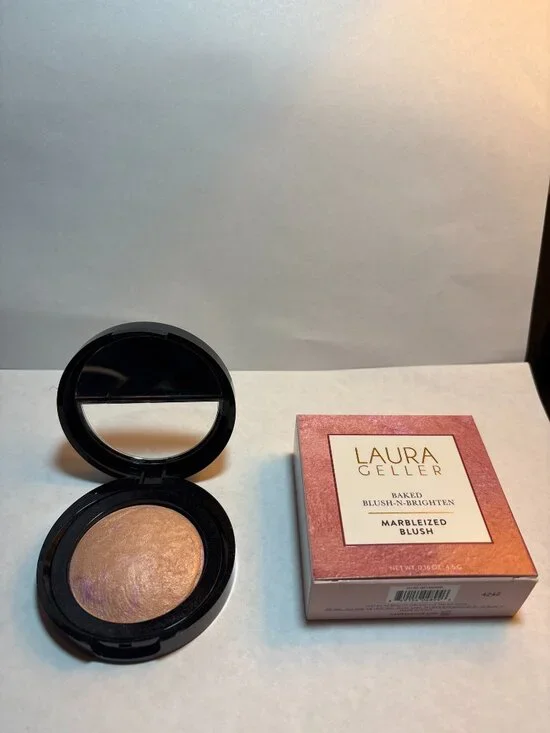 Laura Geller ETHEREAL ROSE Baked Blush-N-Brighten Marbleized Blush NEW - Picture 3 of 4